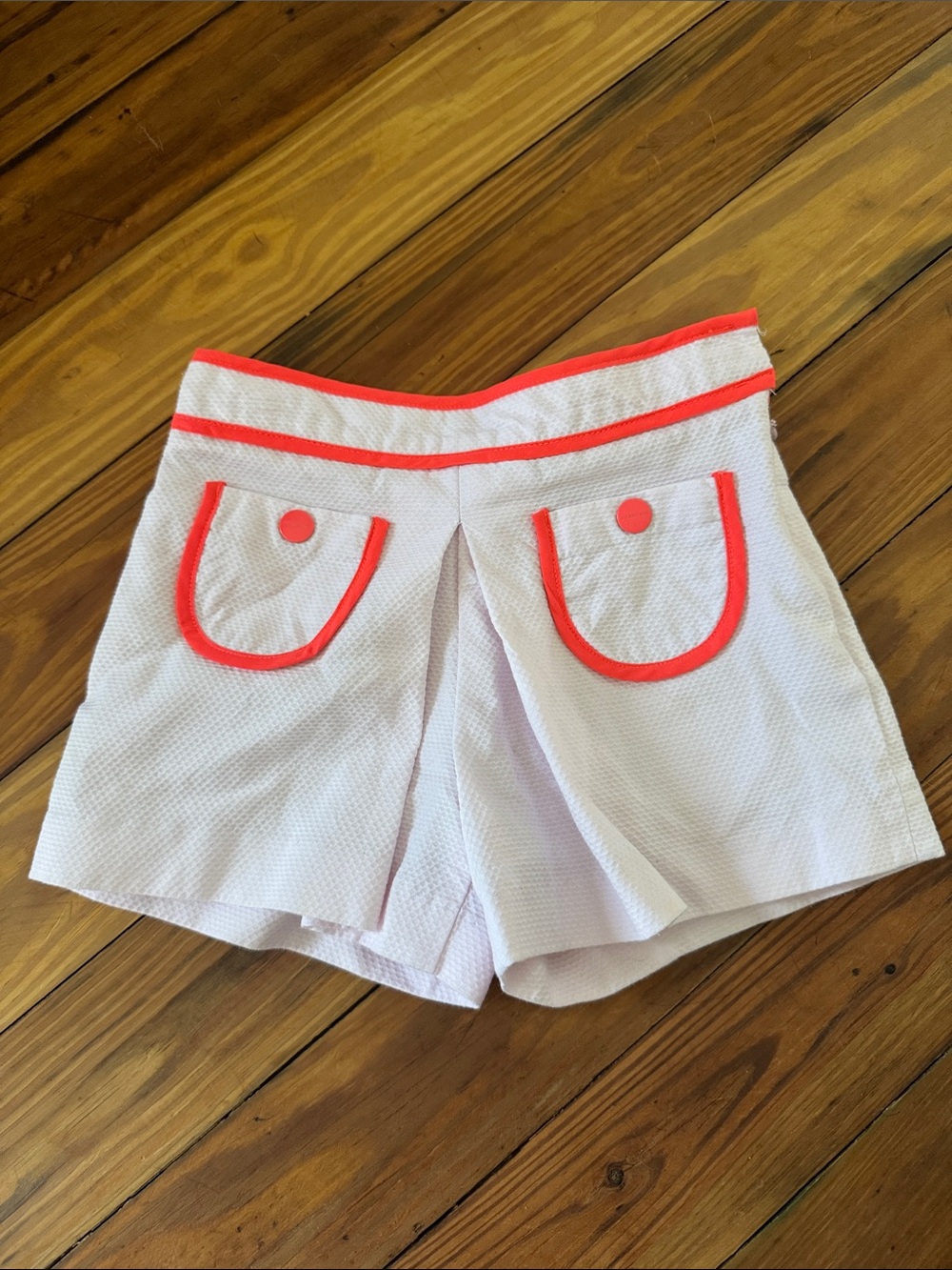 Jacadi Light Pink Shorts with Coral Trim